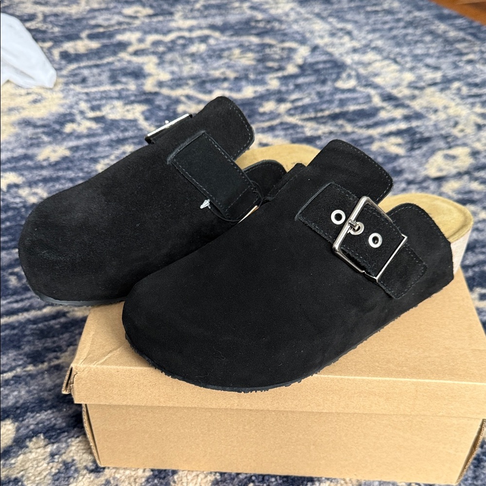 Women’s Black project cloud platform clogs with B… - image 3